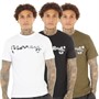 Money Mens Three Pack Tiger Camo Sig T-Shirts White/Black/Canteen