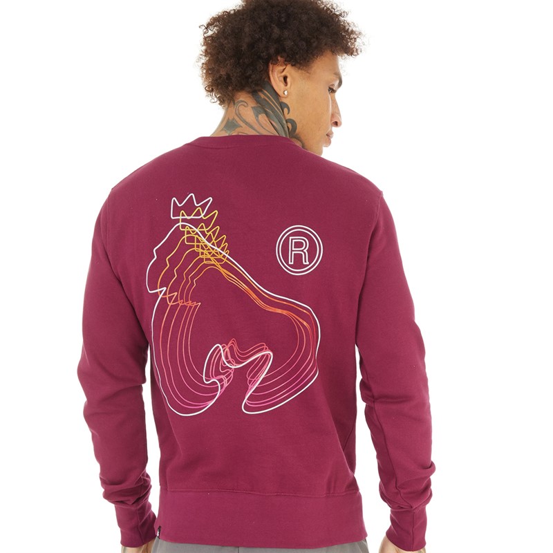 Money Mens Repeater Crew Neck Sweatshirt Plum