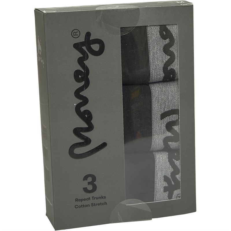 Money Mens Three Pack Steel Big Repeat Boxers Black