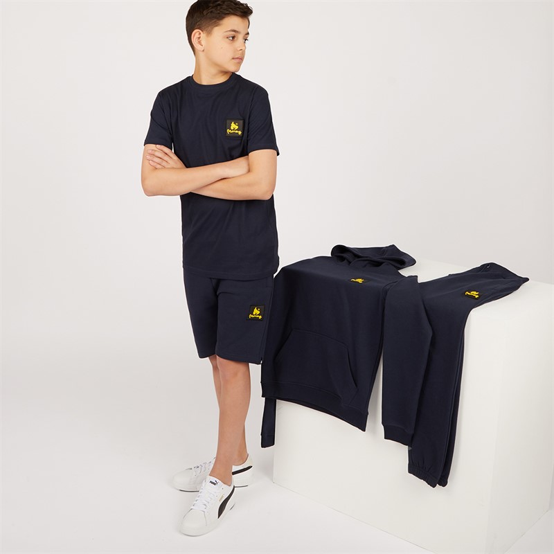 Money Boys Four Piece Combo Patch Hoodie T-Shirt, Shorts And Joggers Set Navy