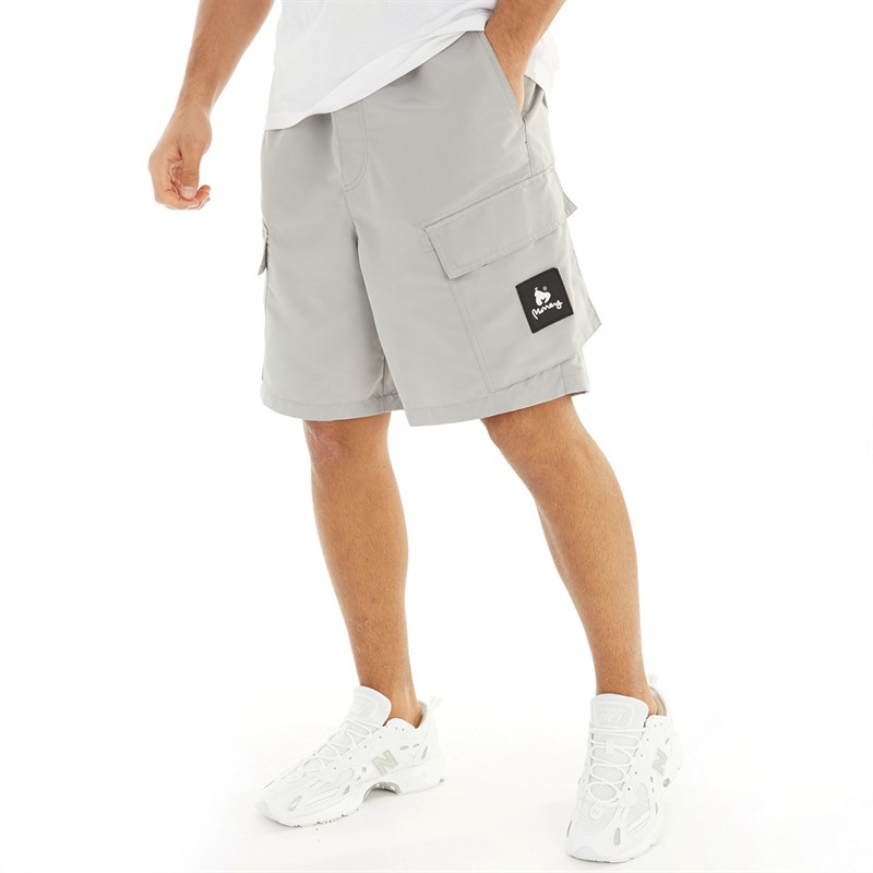 Money Mens Cargo Engineer Shorts Light Grey