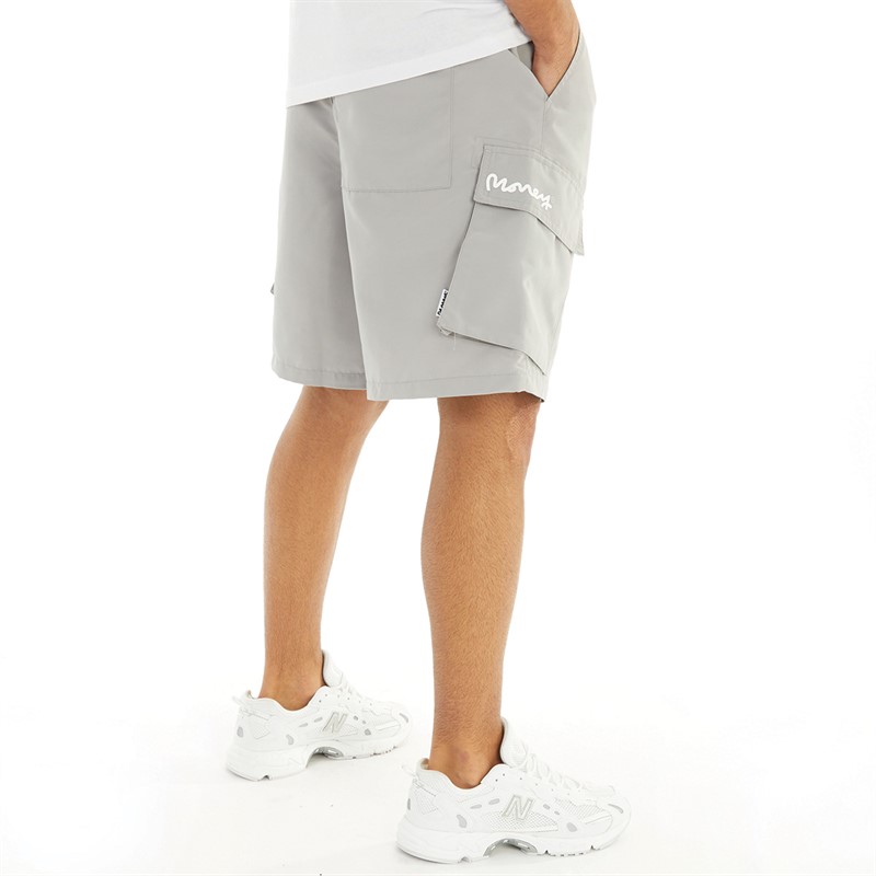 Money Mens Cargo Engineer Shorts Light Grey