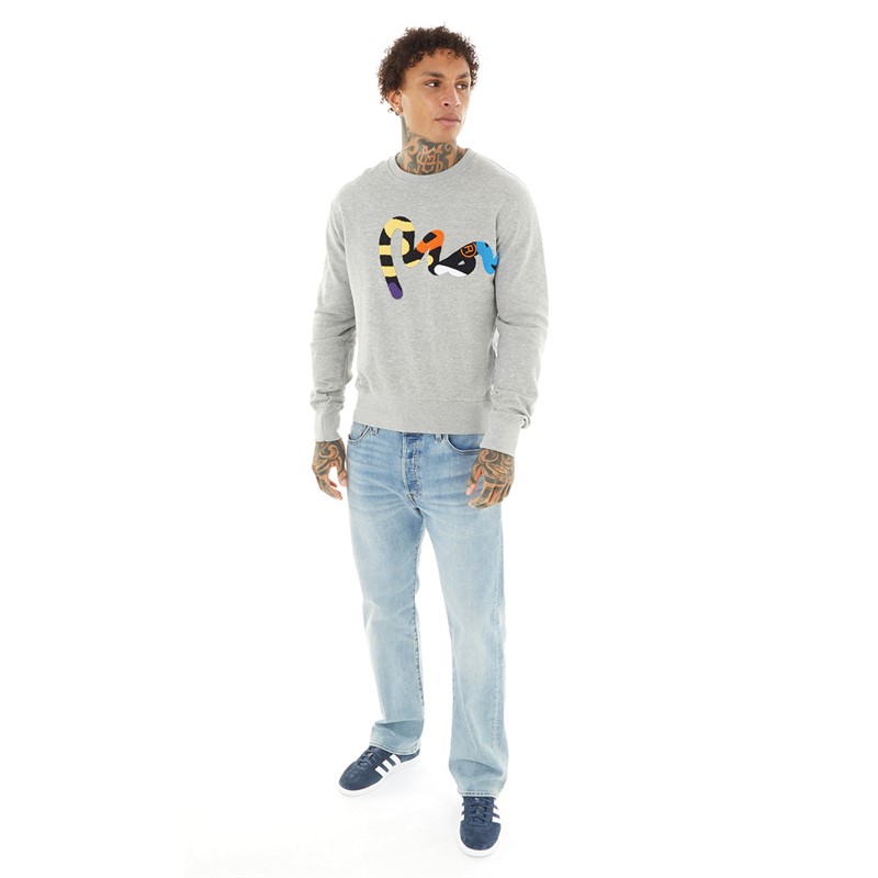 Money Mens Super Sig Chenille Sweatshirt Grey Melange