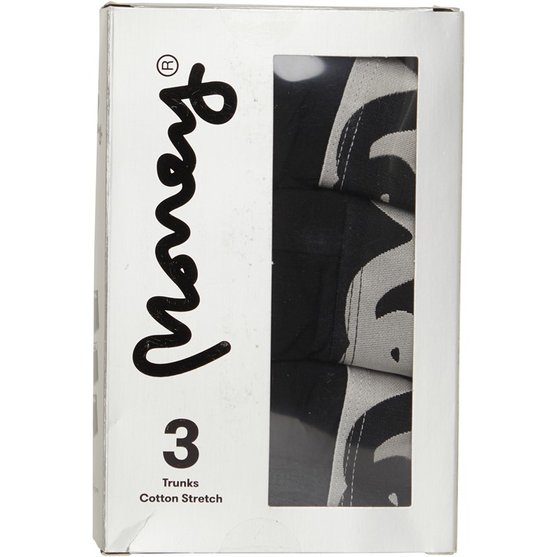 Money Mens Three Pack Silver Chop Trunks Black/Black/Black