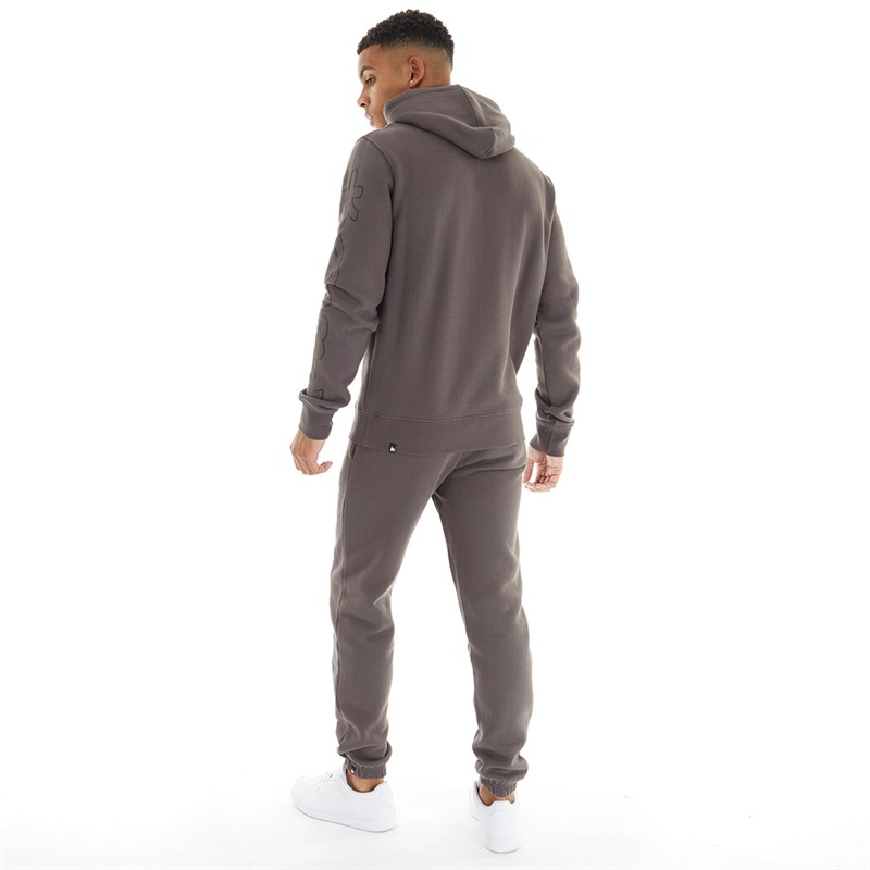 Money Mens Sig Line Fleece Hooded Tracksuit Charcoal Grey