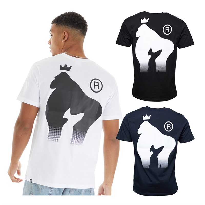 Money Mens Drip Fade Three Pack T-Shirts White/Navy/Black