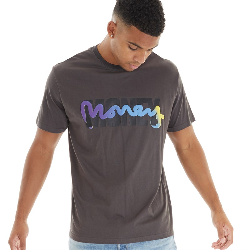 Money Mens Wrap T-Shirt Grey