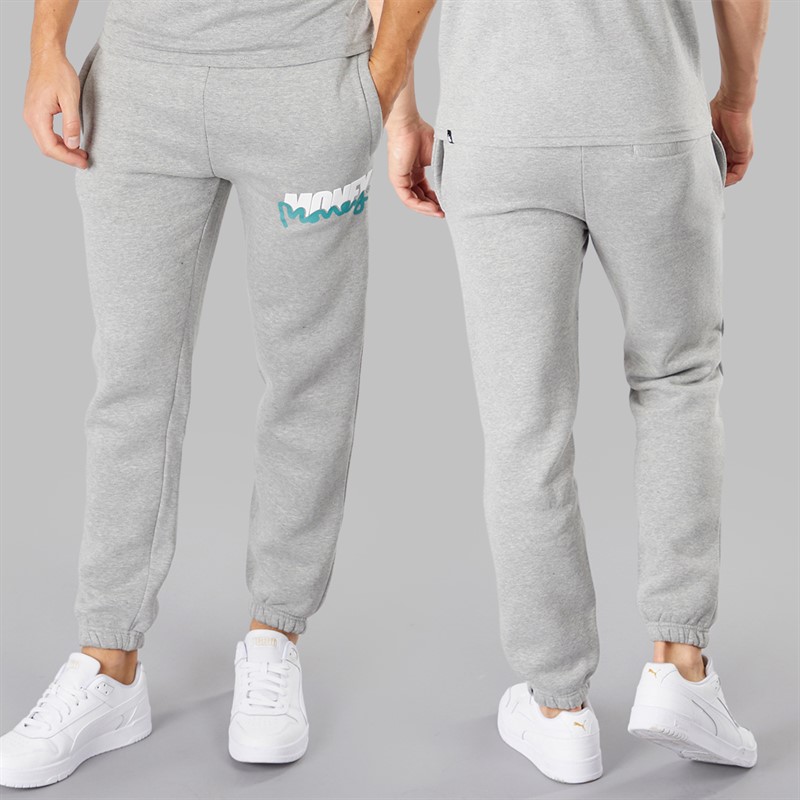 Money Mens Three Pack Crew Neck Tracksuit And T-Shirt Set Grey Melange