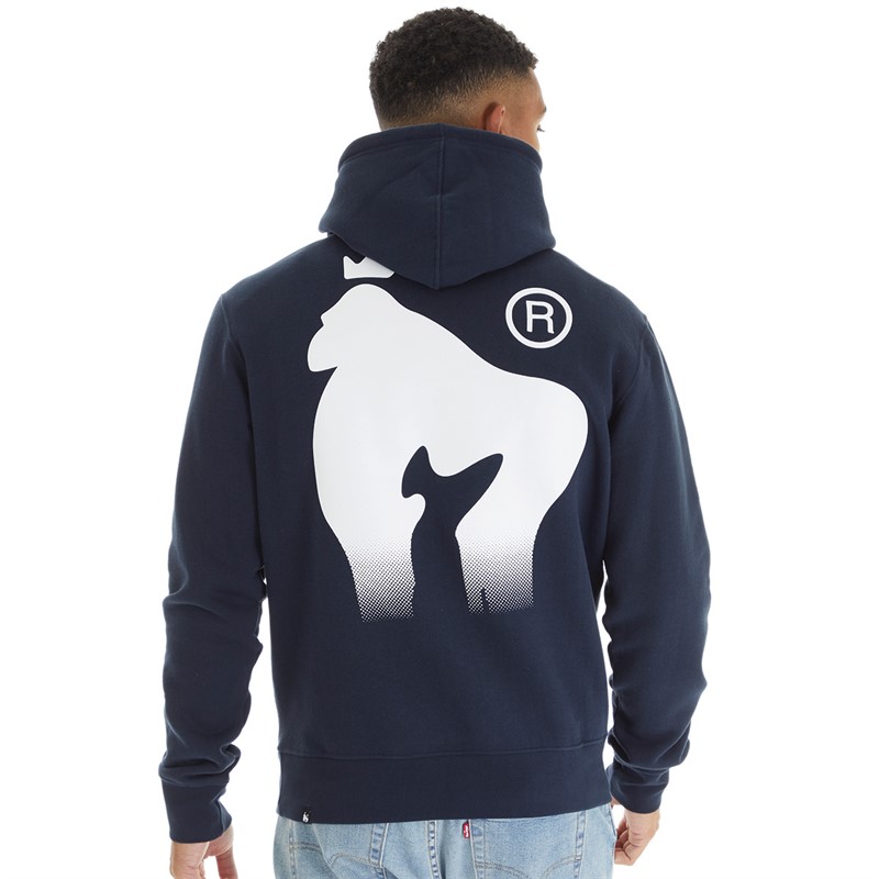 Money Mens Drip Fade Hoodie Navy