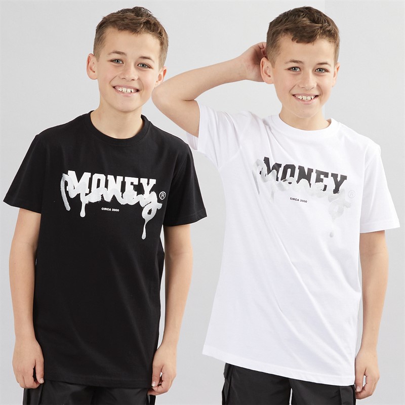 Money Boys Two Pack Defaced T-Shirts Black/White