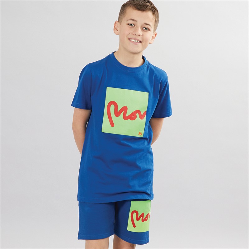 Money Boys Sig Box T-Shirt And Shorts Co-Ord Set Royal Blue