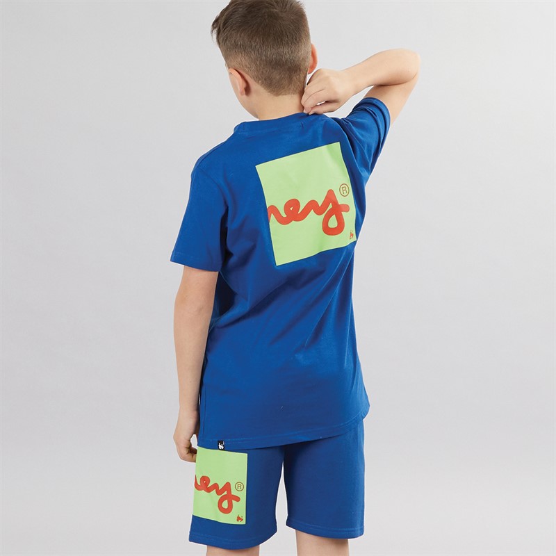 Money Boys Sig Box T-Shirt And Shorts Co-Ord Set Royal Blue