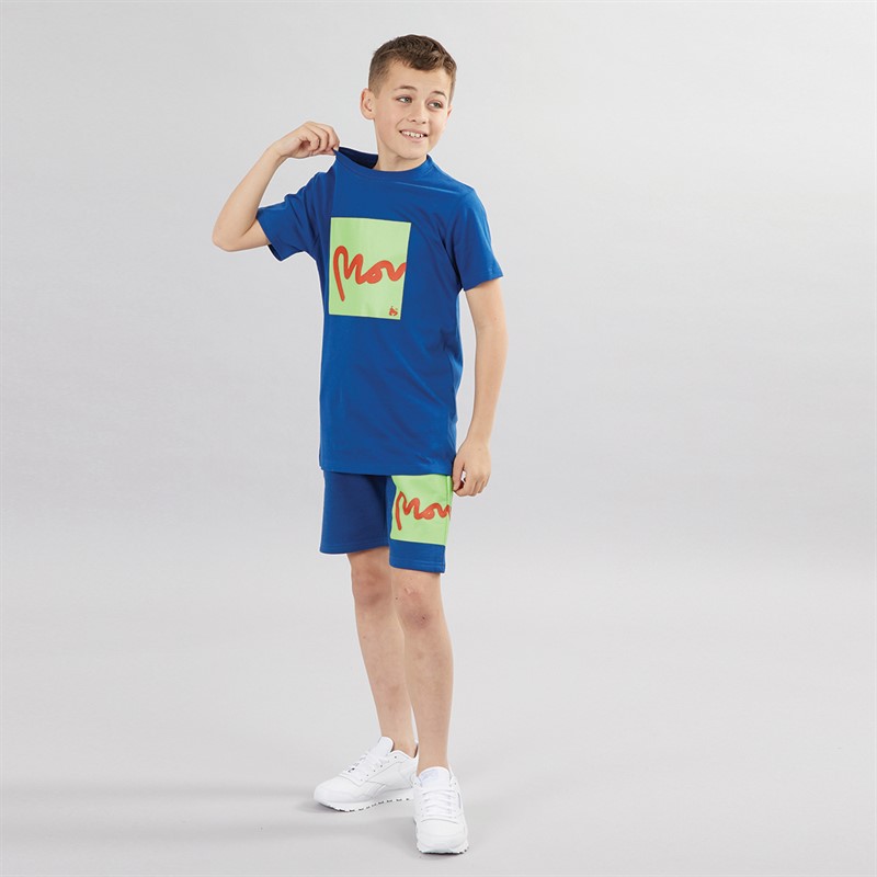 Money Boys Sig Box T-Shirt And Shorts Co-Ord Set Royal Blue