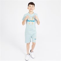 Money Boys Big M T-Shirt And Shorts Co-Ord Set Sky Blue