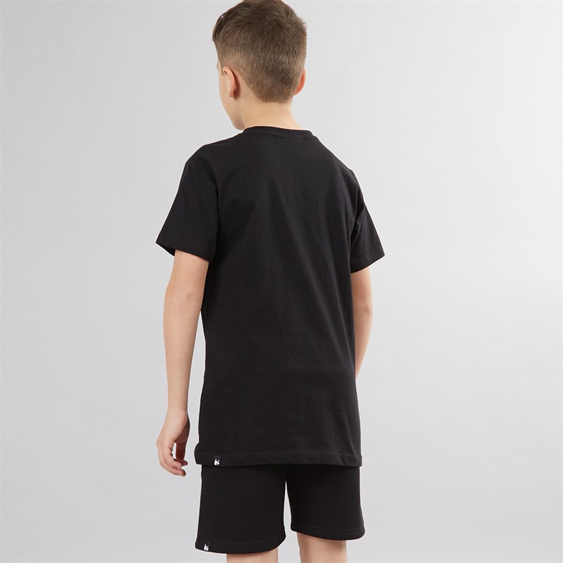Money Boys College Drop Sig T-Shirt And Shorts Co-Ord Set Black