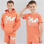Money Boys Stencil Three Pack T-Shirt Shorts And Sweatshirt Co-Ord Set Pale Orange