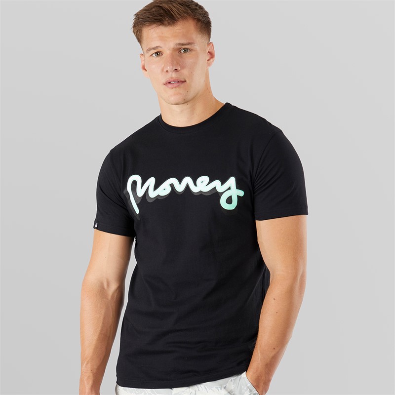 Money Mens Sticker T-Shirt Black