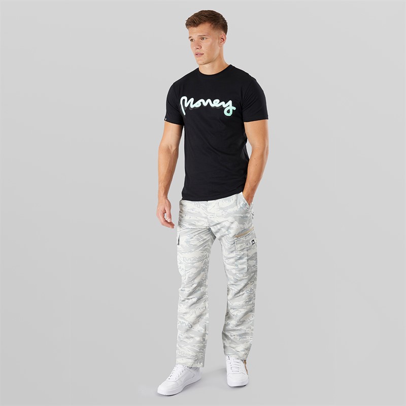 Money Mens Sticker T-Shirt Black