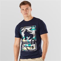 Money Mens Sig Camo Stack T-Shirt Navy