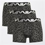 Money Mens Three Pack Chop Boxer Trunks Black Cheetah
