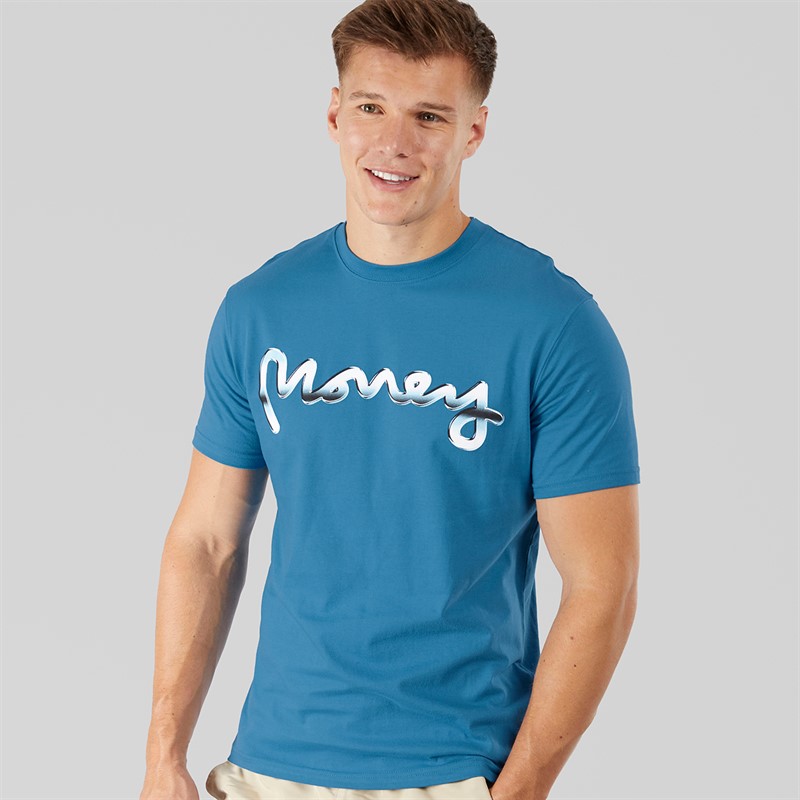 Money Mens Chromo Sig Ape T-Shirt French Blue/Chrome