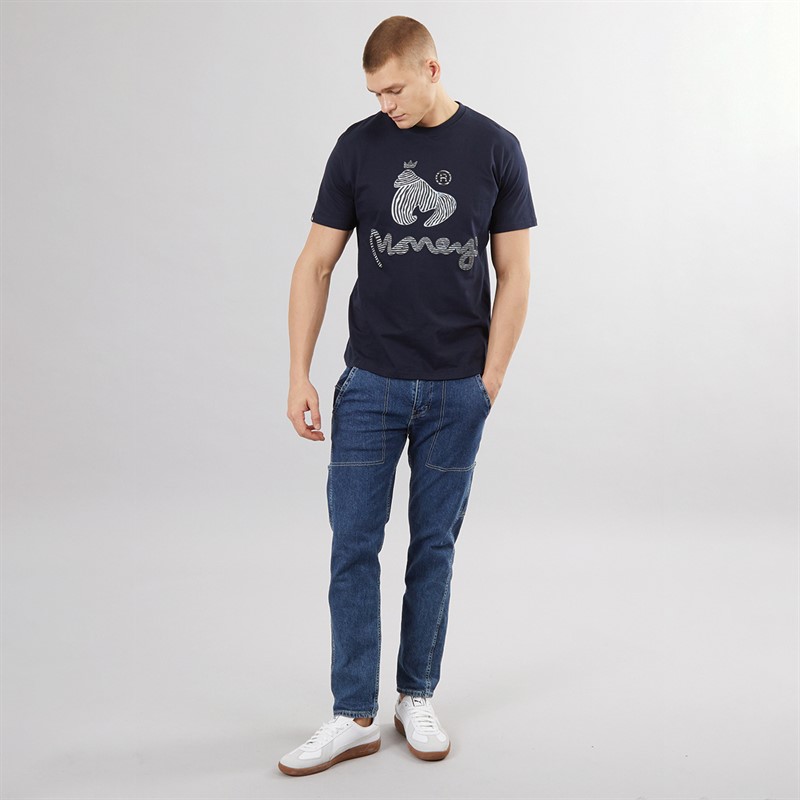 Money Mens Zebra Ape Sig T-Shirt Navy