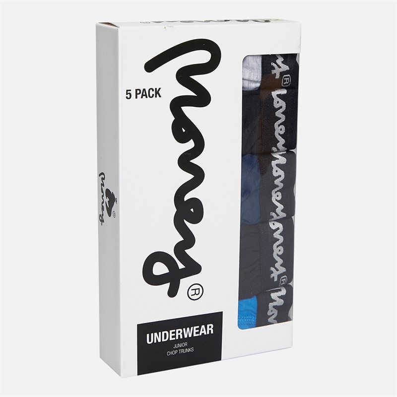 Money Boys Sig Five Pack Boxer Trunks Blue/Black/Blue/Black/Blue Blue, Black, Blue, Black, Blue