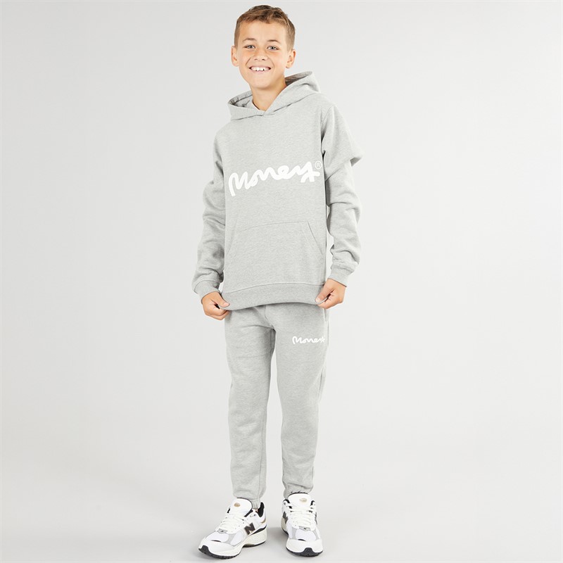 Money Boys Chop Sig Hoodie And Joggers Tracksuit Grey Marl