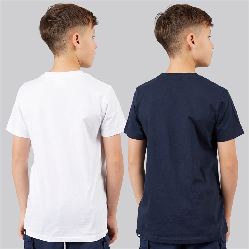 Money Boys Sig Camo And Multi Stack Two Pack T-Shirts Navy/White