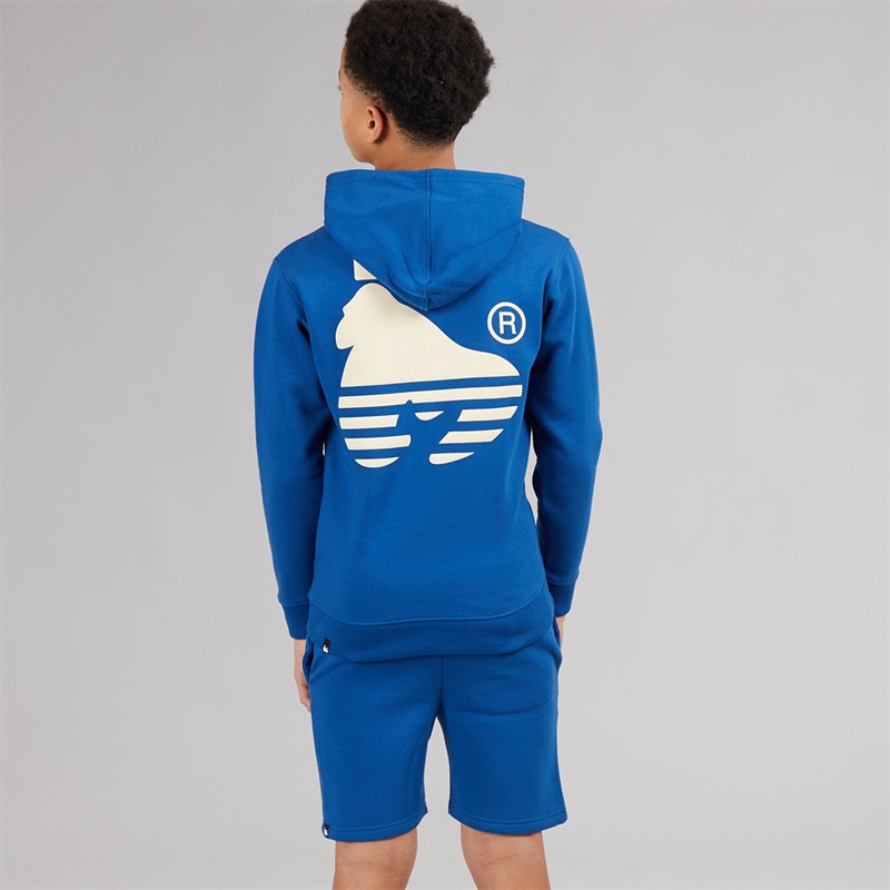 Money Boys Sport Ape Hoodie And Shorts Co-Ord Set Royal Blue