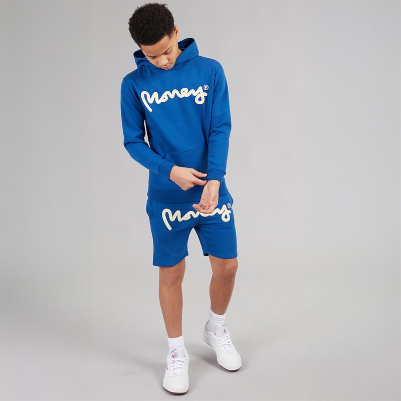 Money Boys Sport Ape Hoodie And Shorts Co-Ord Set Royal Blue