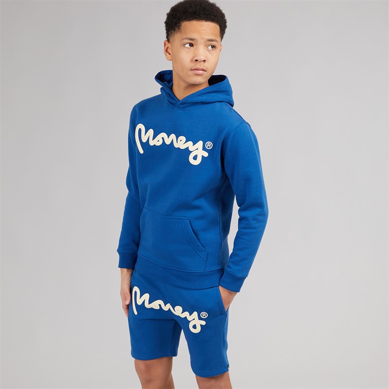 Money Boys Sport Ape Hoodie And Shorts Co-Ord Set Royal Blue