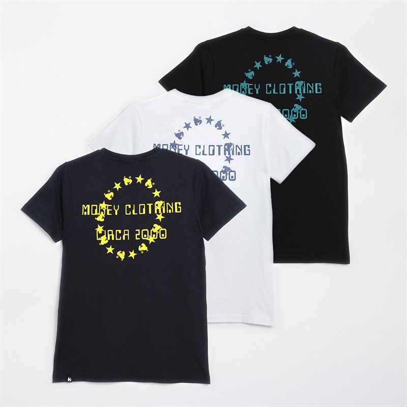Money Boys Stars And Apes Three Pack T-Shirts White/Navy/Black