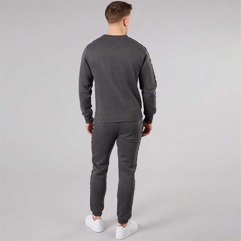 Money Mens Tape Crew Tracksuit Charcoal