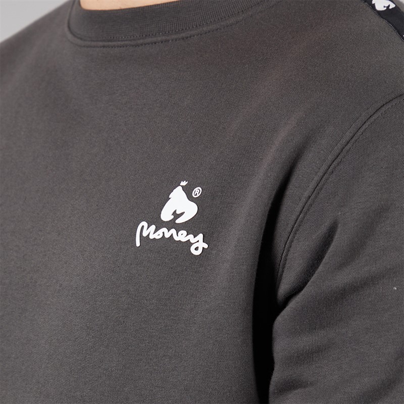 Money Mens Tape Crew Tracksuit Charcoal