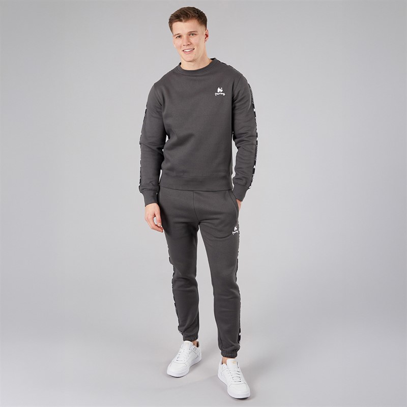 Money Mens Tape Crew Tracksuit Charcoal