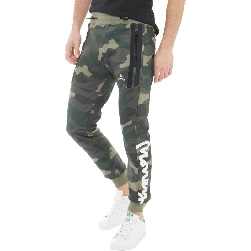Buy Money Mens Sig Strip Camo Joggers Military Green