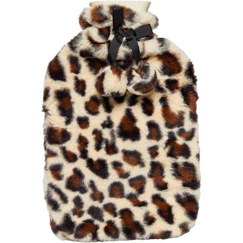 Aroma Home Womens Fur 2L Hot Water Bottle And Eye Mask Gift Set Multi