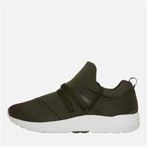 ARKK Copenhagen Womens Raven Mesh Trainers Dark Army/Black