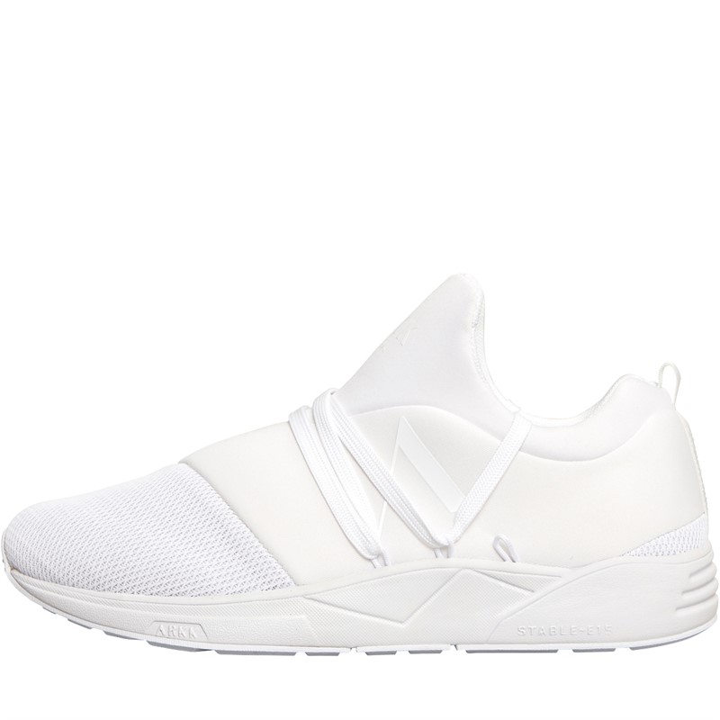 ARKK Copenhagen Mens Raven Mesh Trainers Triple White