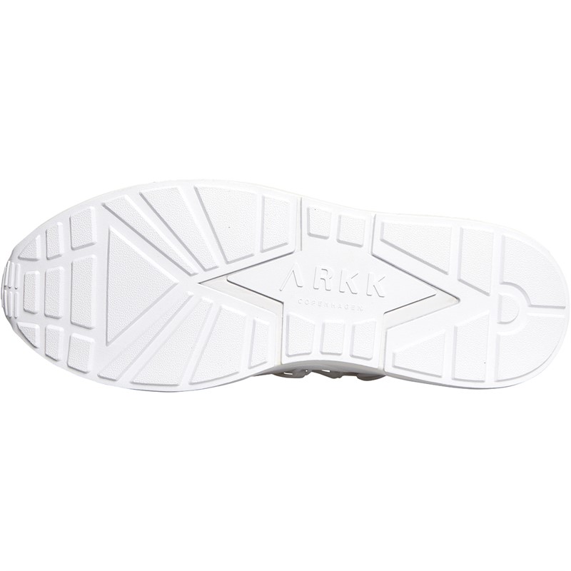 ARKK Copenhagen Mens Raven Mesh Trainers Triple White