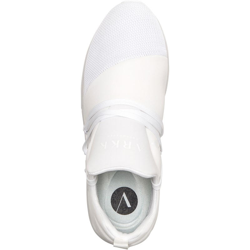 ARKK Copenhagen Mens Raven Mesh Trainers Triple White