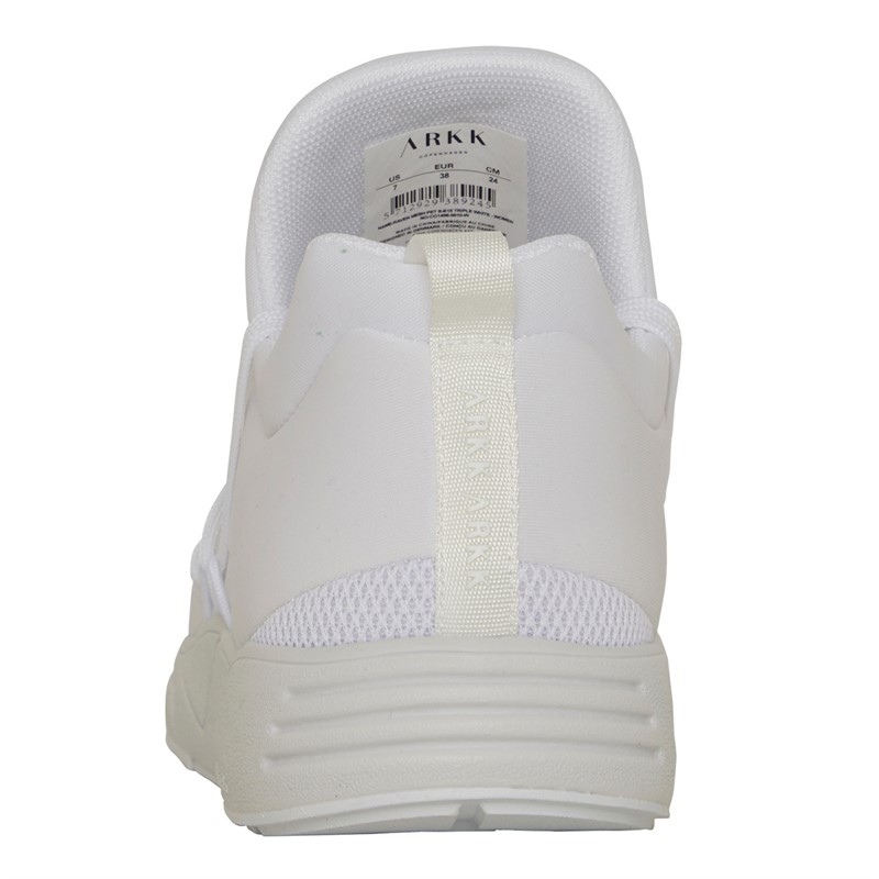 ARKK Copenhagen Womens Raven Mesh Trainers Triple White