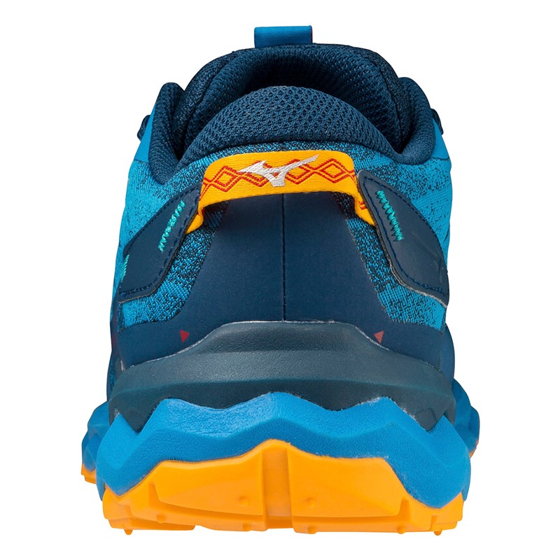 Mizuno Mens Wave Daichi 7 Trail Running Shoes Cloisonne/Zinnia/Blue Opal