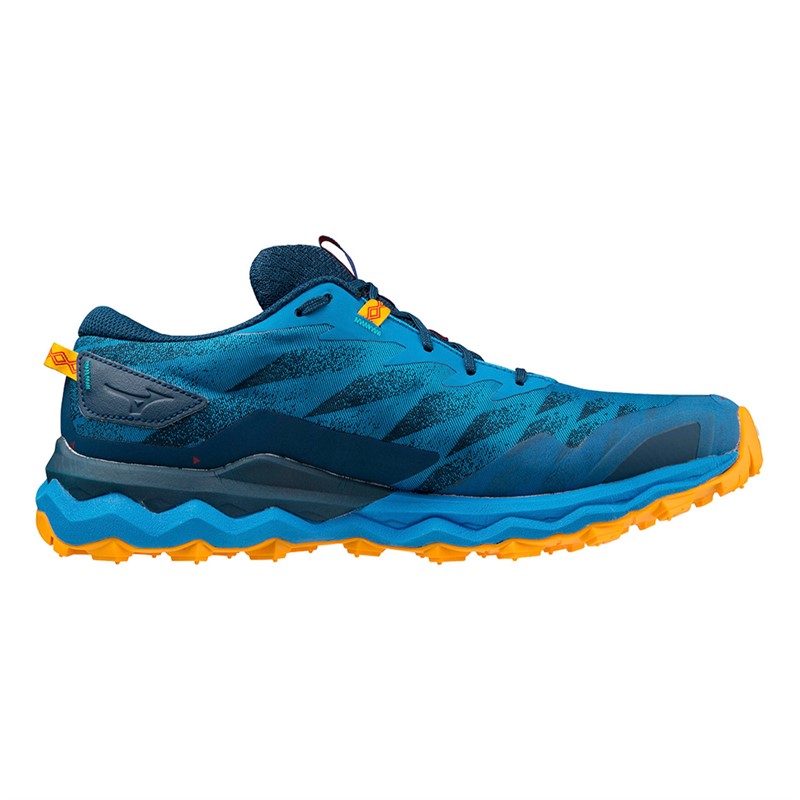 Mizuno Mens Wave Daichi 7 Trail Running Shoes Cloisonne/Zinnia/Blue Opal