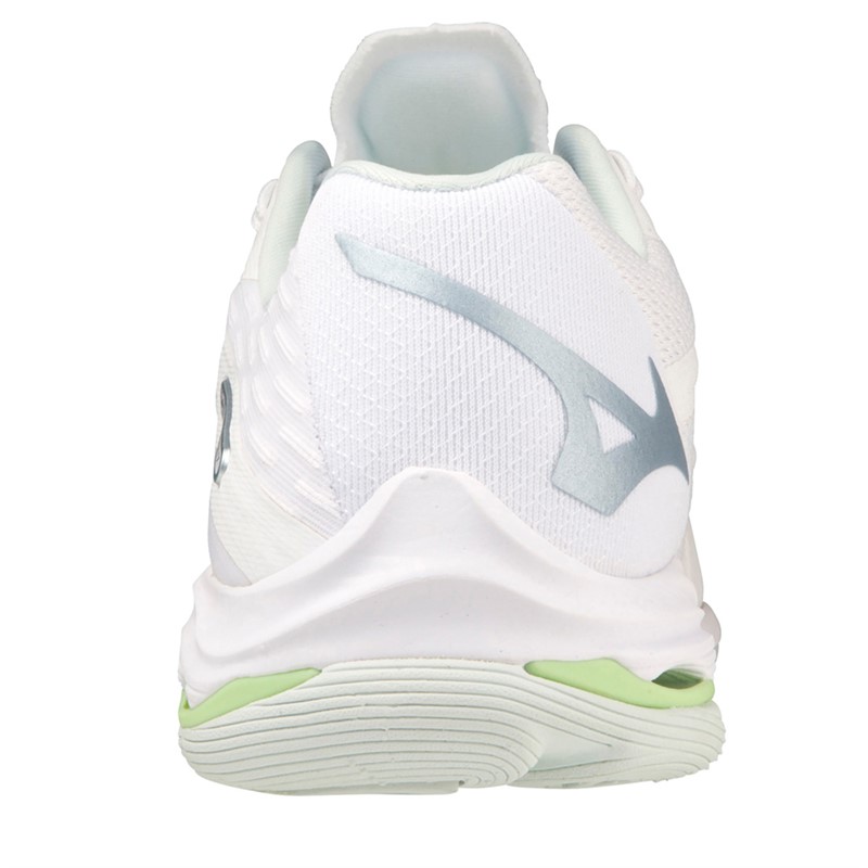 Mizuno Womens Wave Lightning Z7 Netball Shoes White/Glacial Ridge/Patina Green