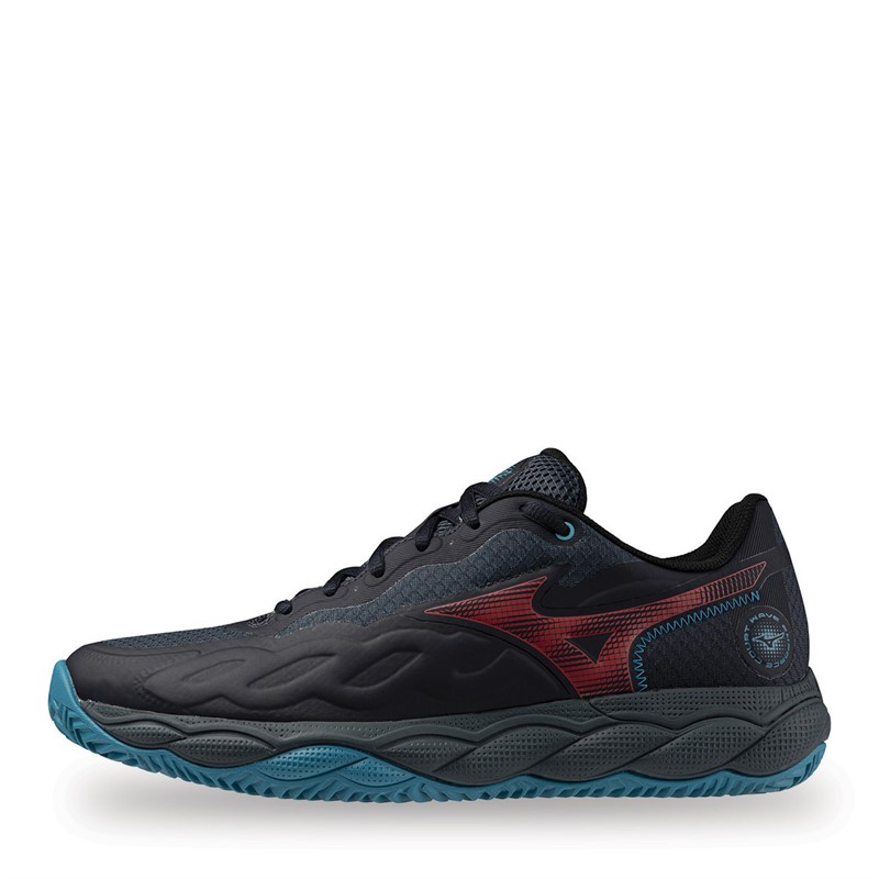 Mizuno Wave Enforce Court Padel Shoes Salute/Hibiscus/Enamel Blue - Size 8.5