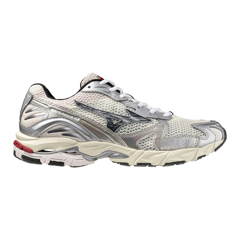 Mizuno Wave Rider 10 Trainers Mizuno Snowwhite/Black Sand/Rythmic Red