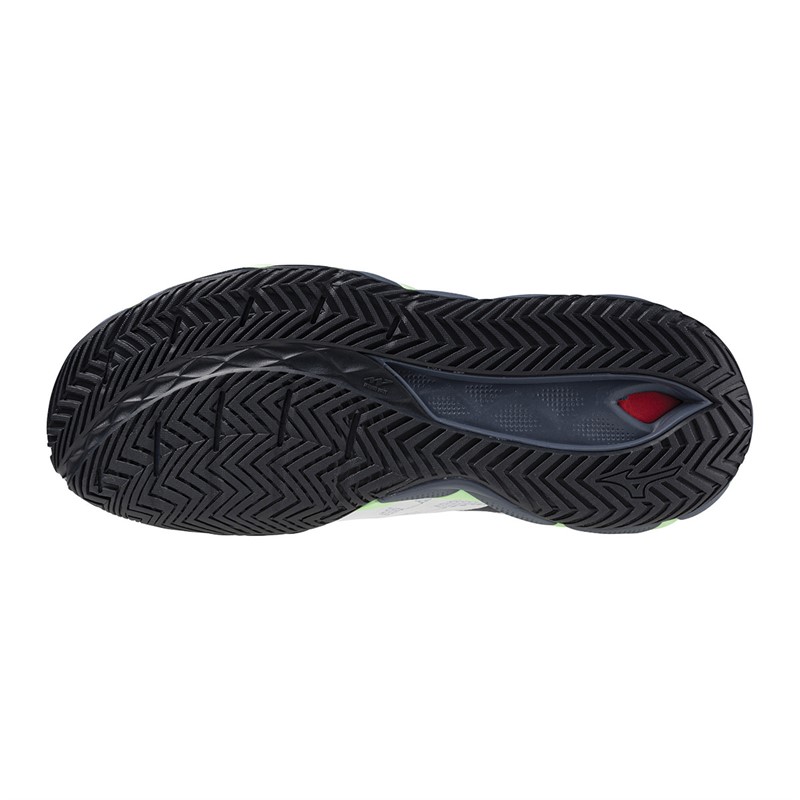 Mizuno Wave Enforce Tour 2 All Court Tennis Shoes White/Neo Mint/Vintage Indigo