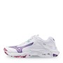 Mizuno Womens Wave Lightning Z8 Netball Shoes White/Violet Indigo/Camellia Rose
